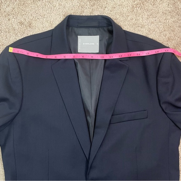 Everlane Men's Navy Blue Single Breasted Wool Blazer Coat Suit Jacket Size 40 - Picture 11 of 16